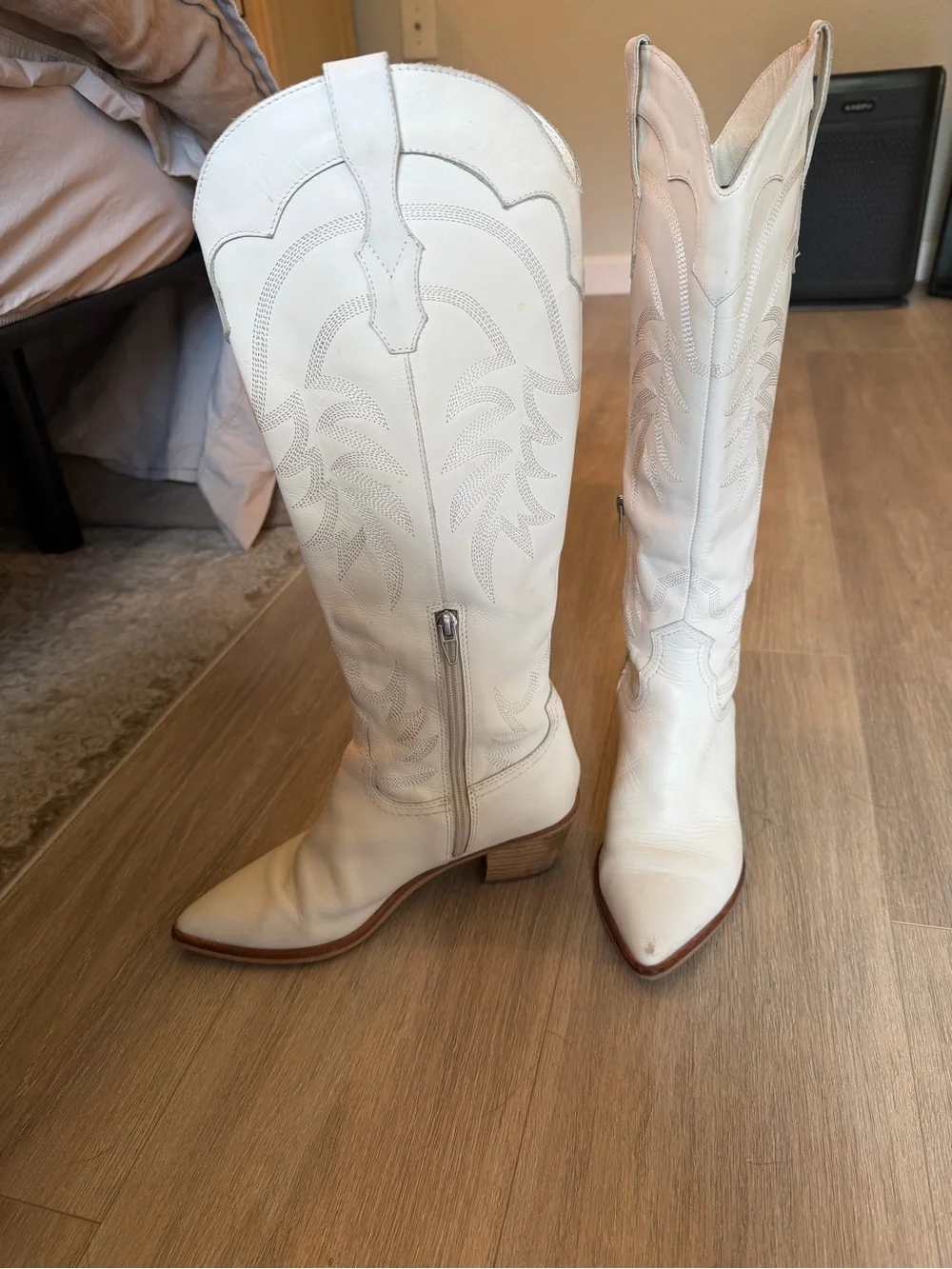 Dolce Vita White Over-the-Knee Western Boots